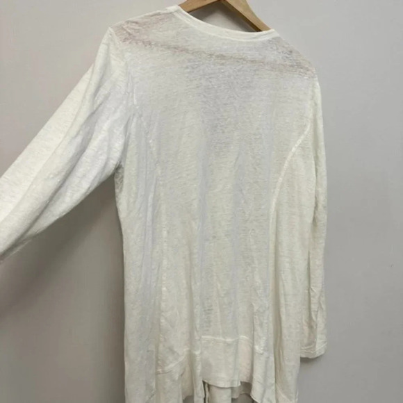 Eileen Fisher Linen Button Front V-Neck Cardigan Coastal Grandma White Women's M - Picture 8 of 14